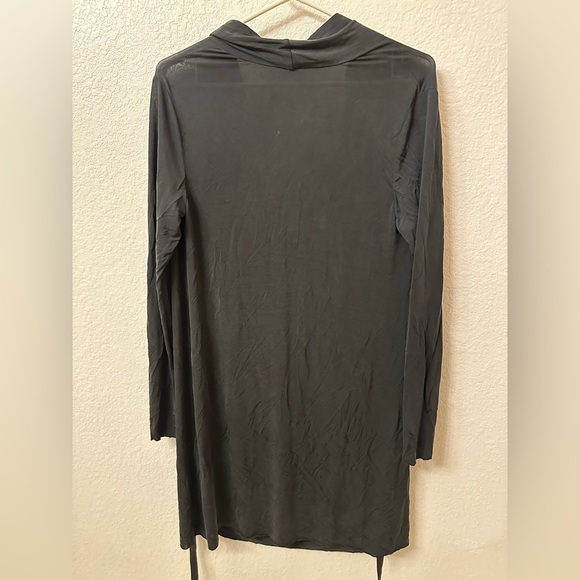 Allsaints Amei Draped Long Sleeve Minidress Size US4 Black - Picture 6 of 9